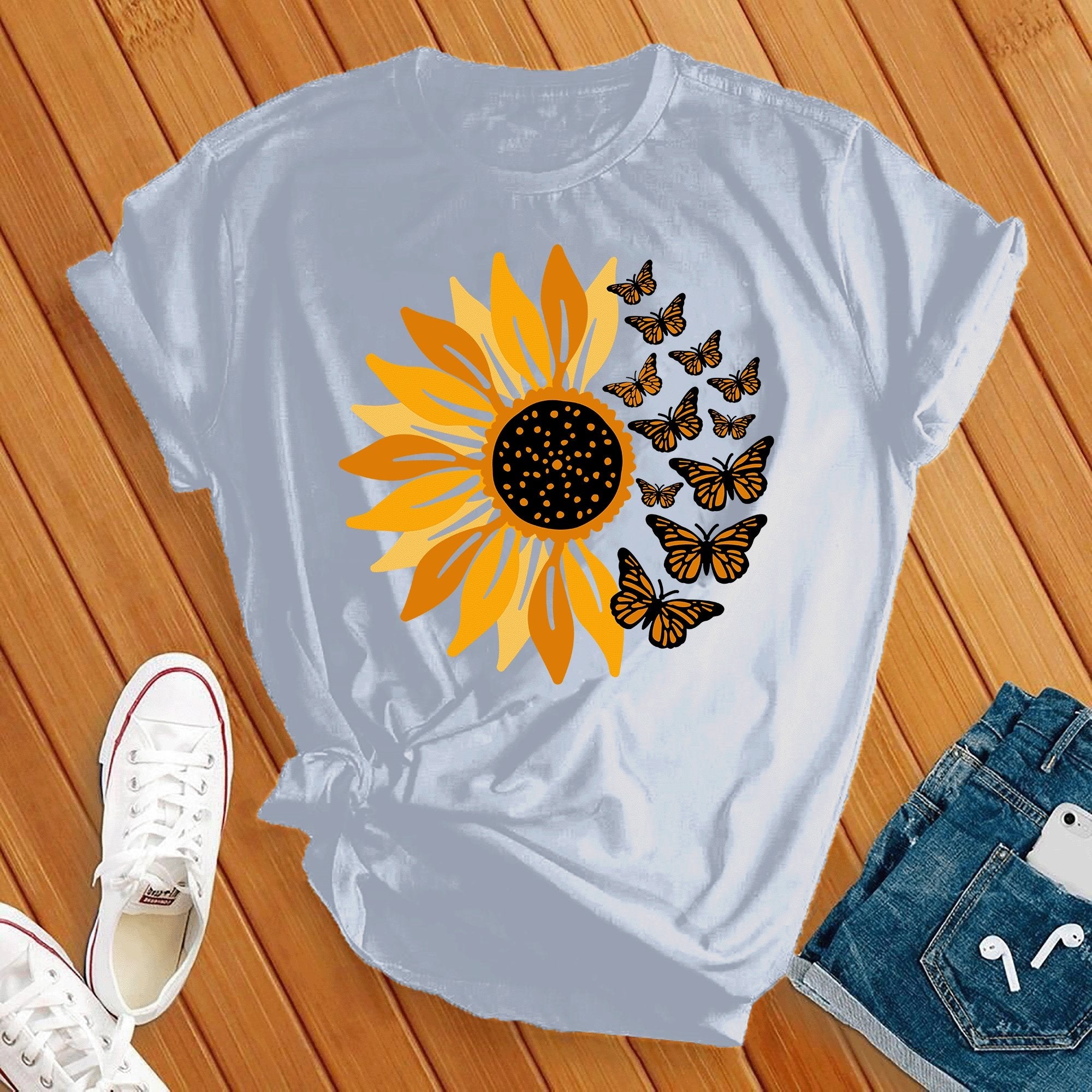 Sunflower Butterflies Tee - Love Tees