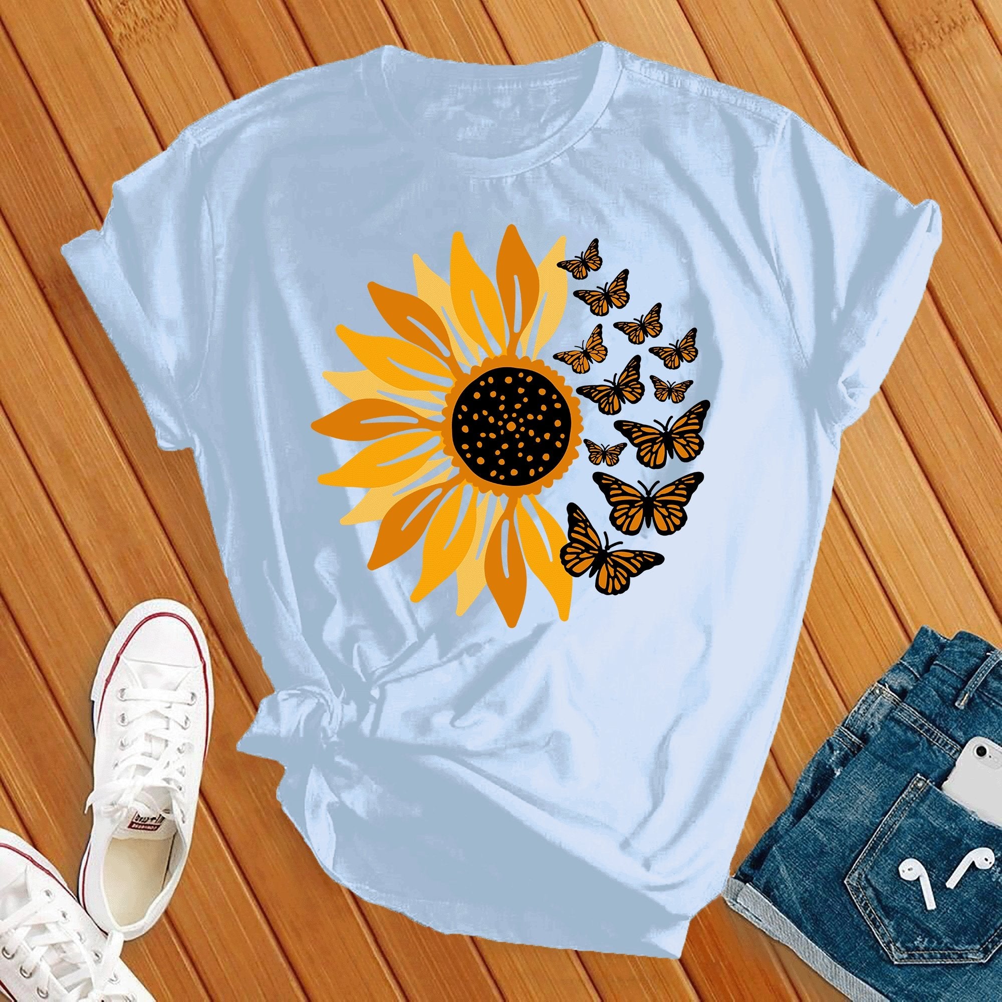 Sunflower Butterflies Tee - Love Tees