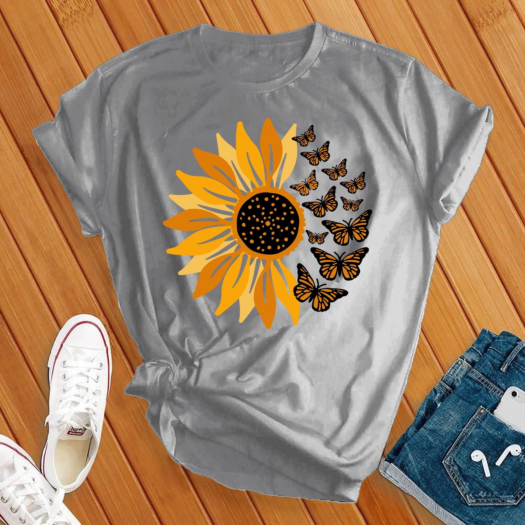 Sunflower Butterflies Tee - Love Tees