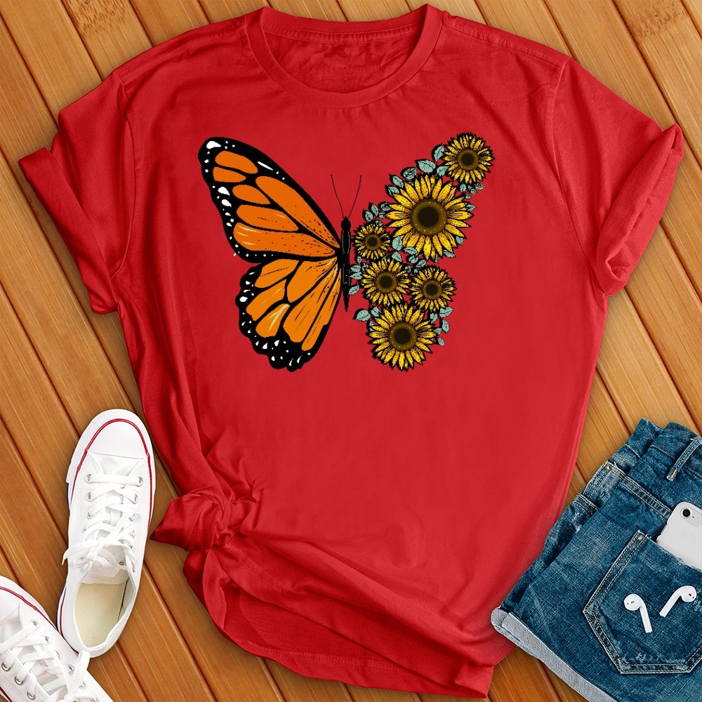 Sunflowers and Butterfly T- Shirt - Love Tees