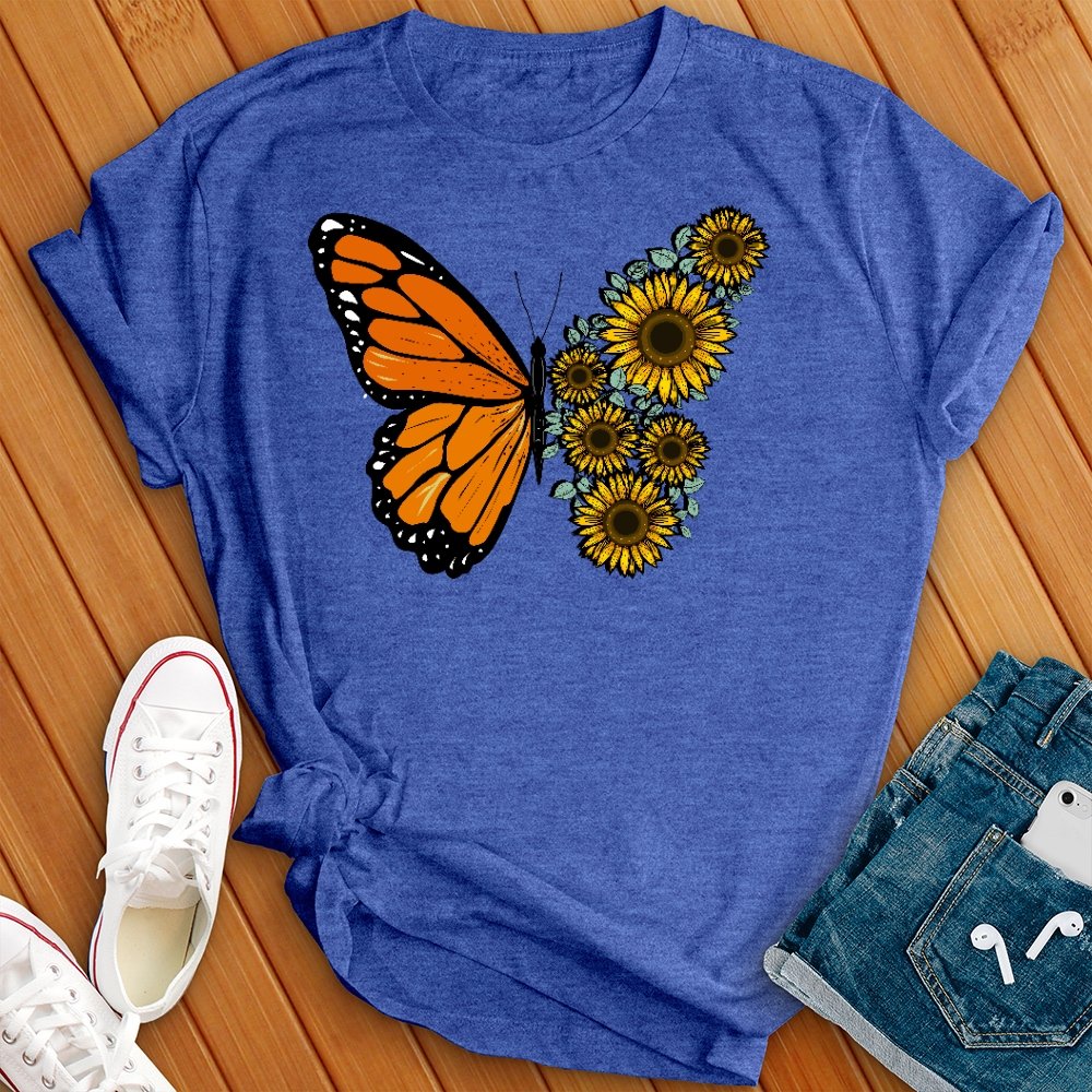 Sunflowers and Butterfly T- Shirt - Love Tees