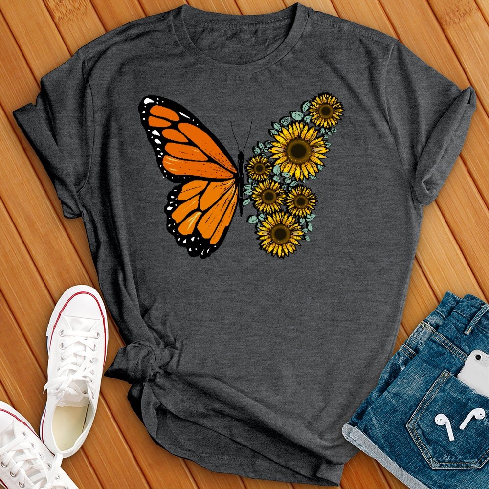 Sunflowers and Butterfly T- Shirt - Love Tees