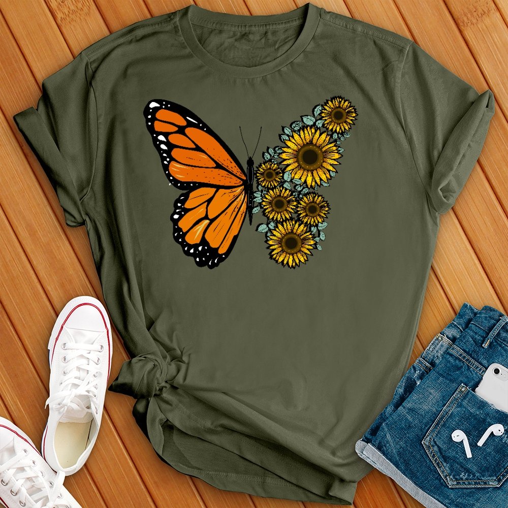 Sunflowers and Butterfly T- Shirt - Love Tees