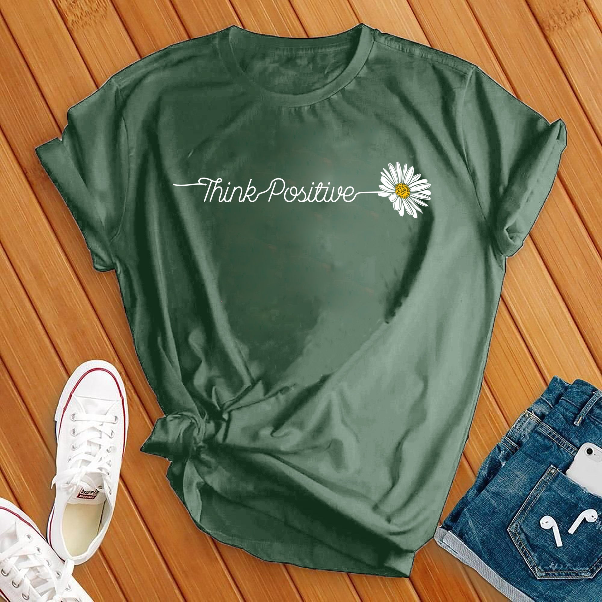 Think Positive Daisy Tee - Love Tees