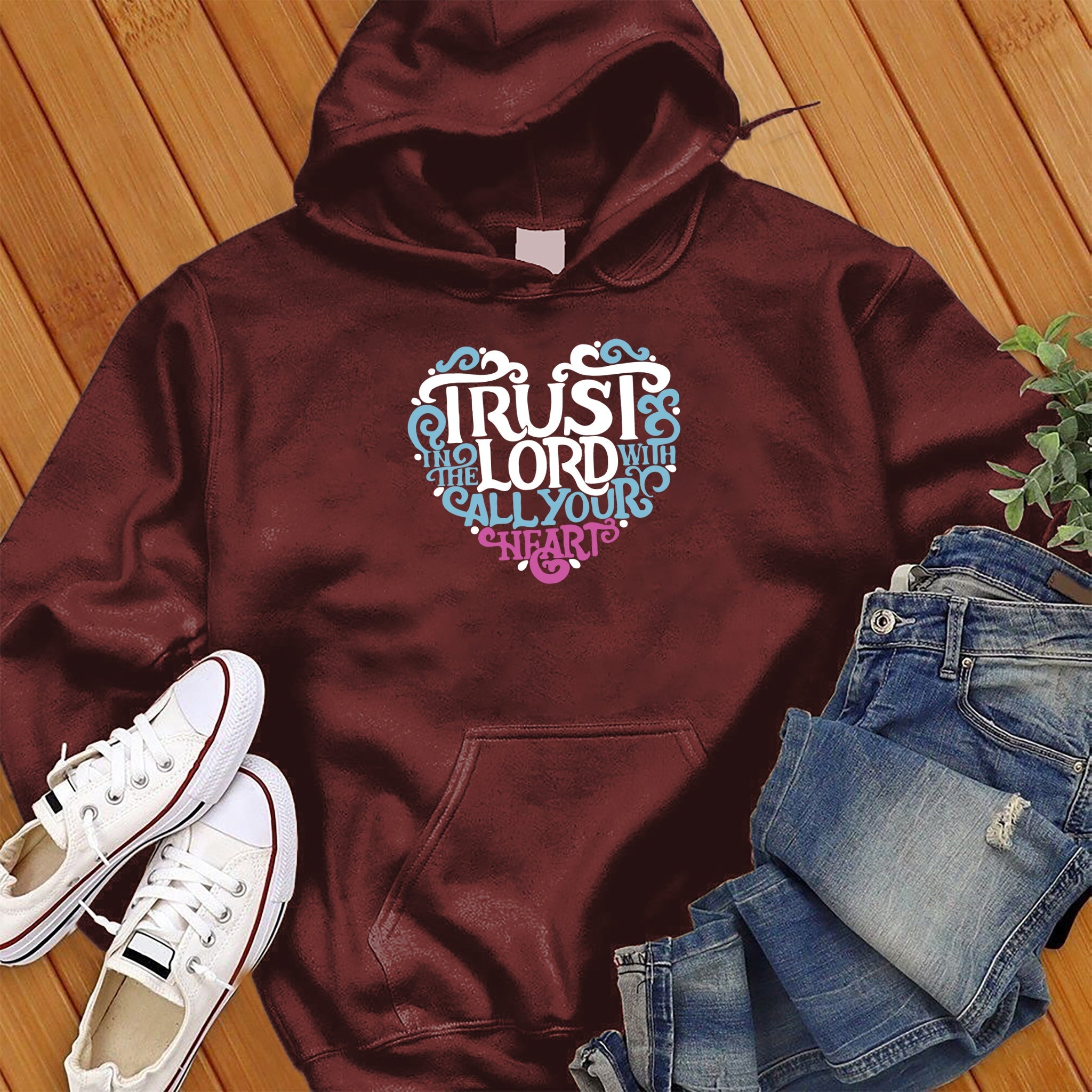 Trust In The Lord Heart Hoodie - Love Tees