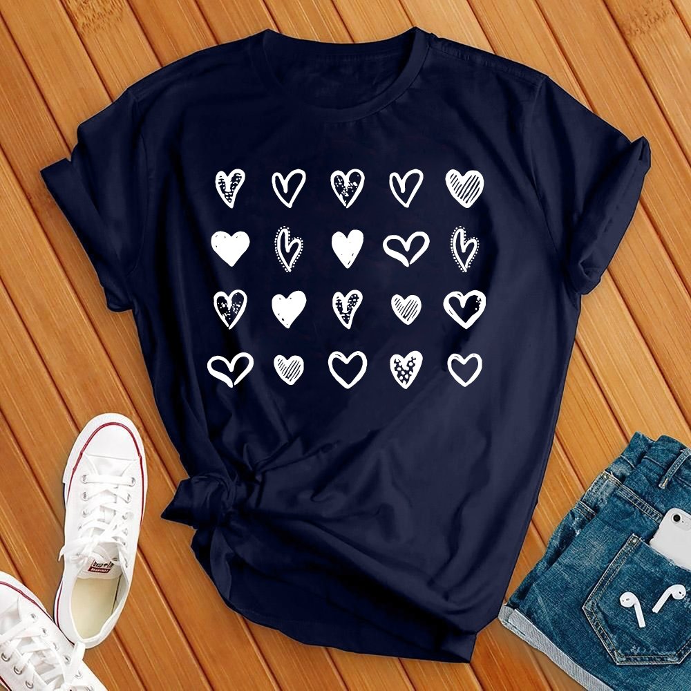 Valentines Cute Hearts Tee - Love Tees