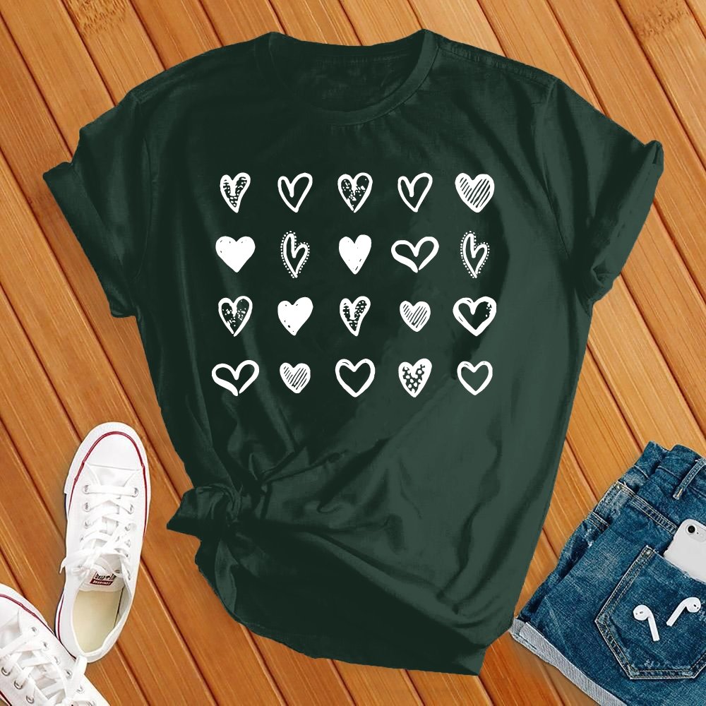 Valentines Cute Hearts Tee - Love Tees