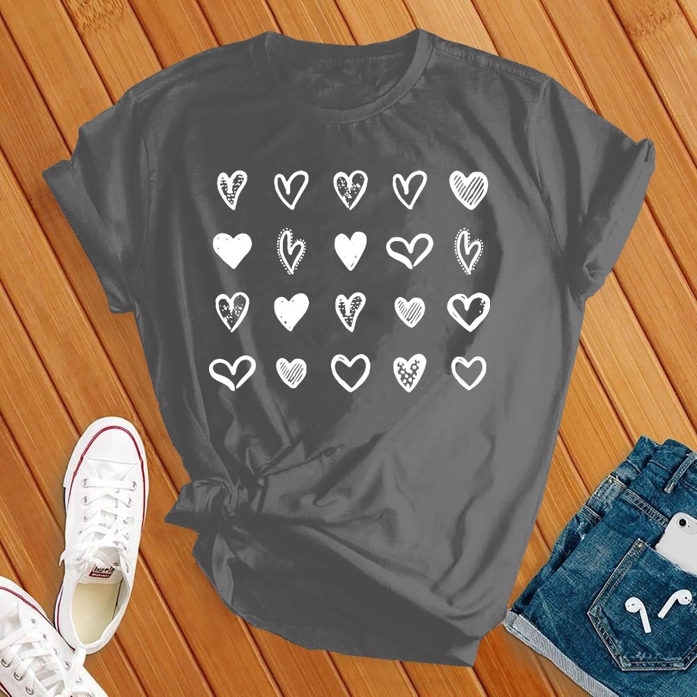 Valentines Cute Hearts Tee - Love Tees