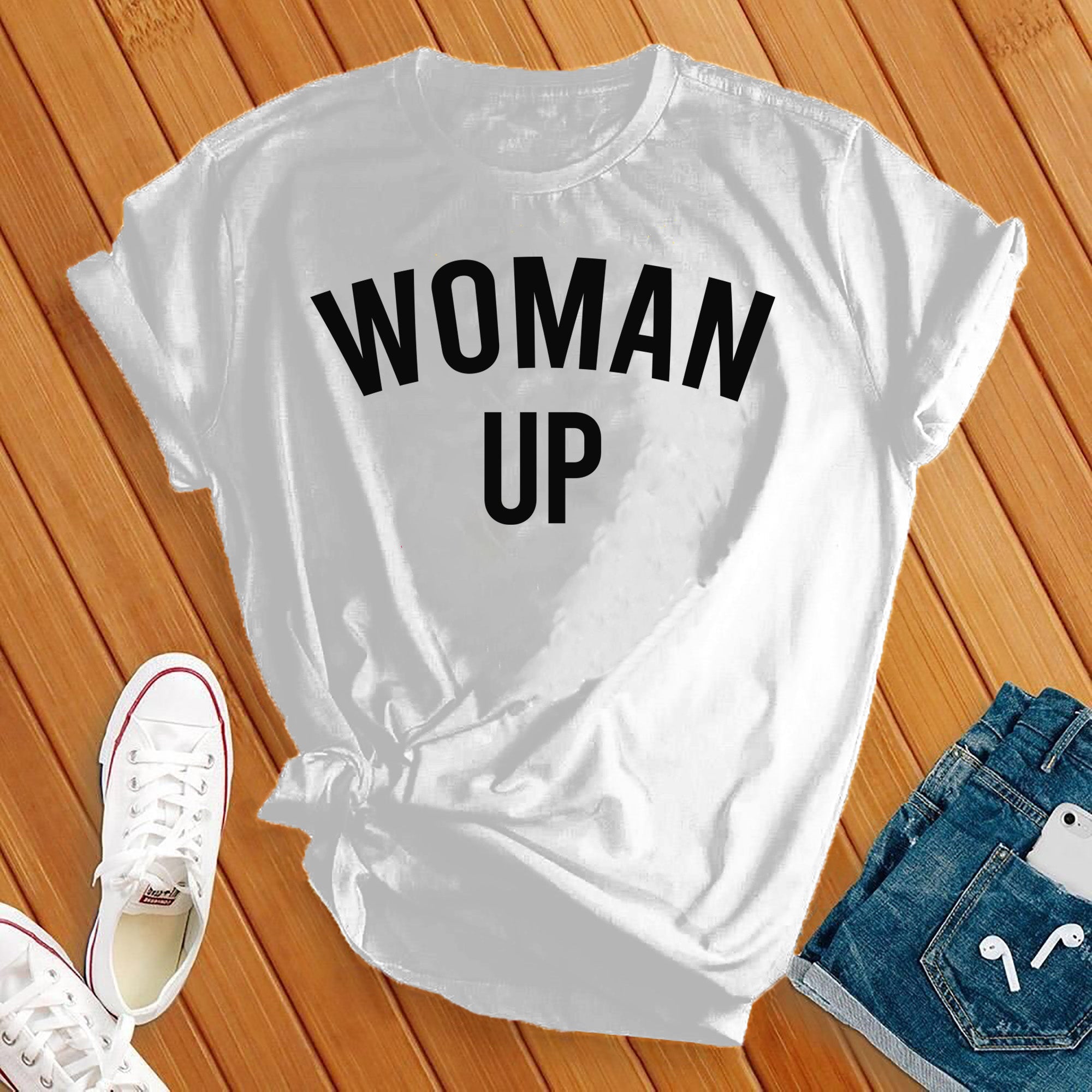 Woman Up Black Tee - Love Tees