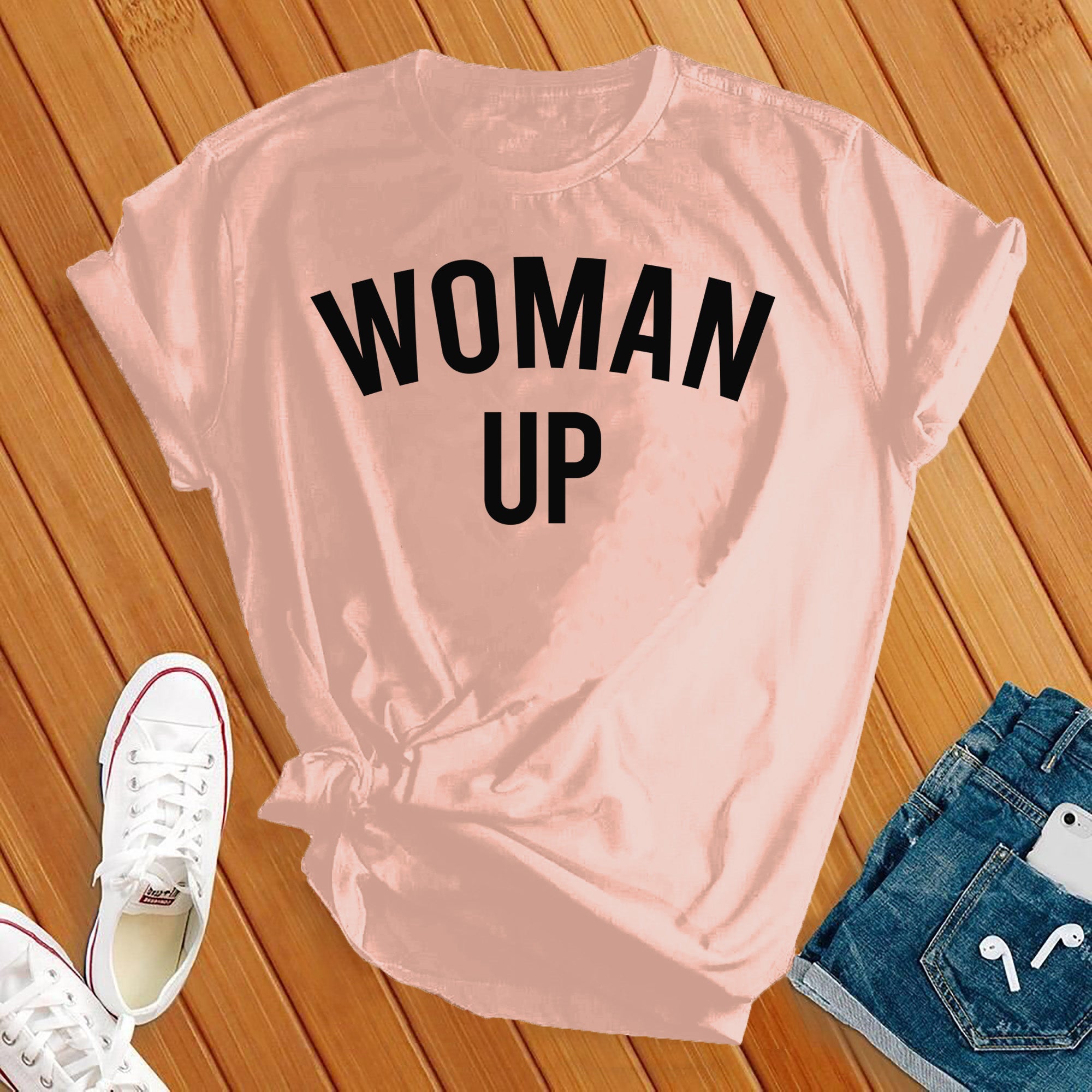 Woman Up Black Tee - Love Tees