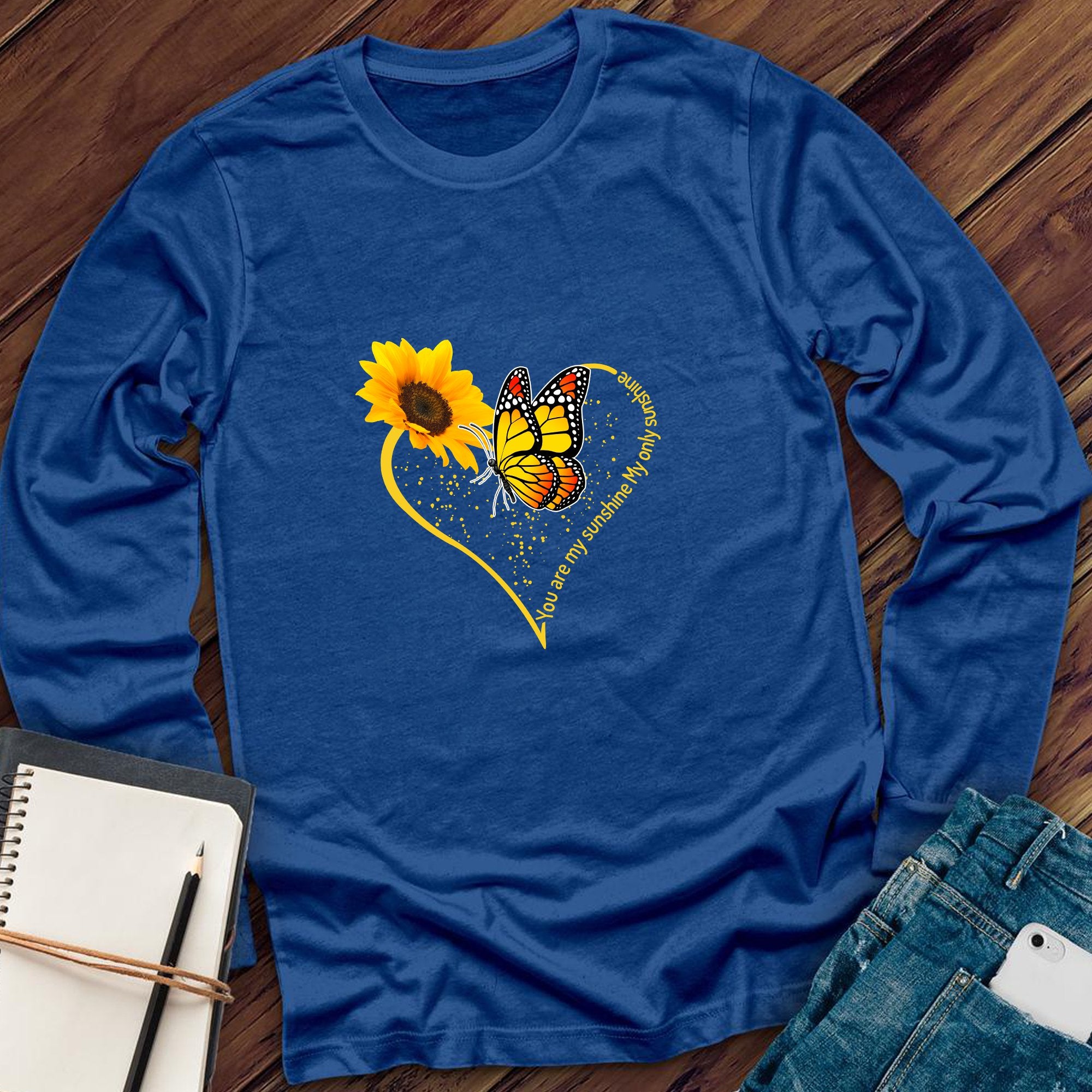 You Are My Sunshine Butterfly Heart Long Sleeve - Love Tees