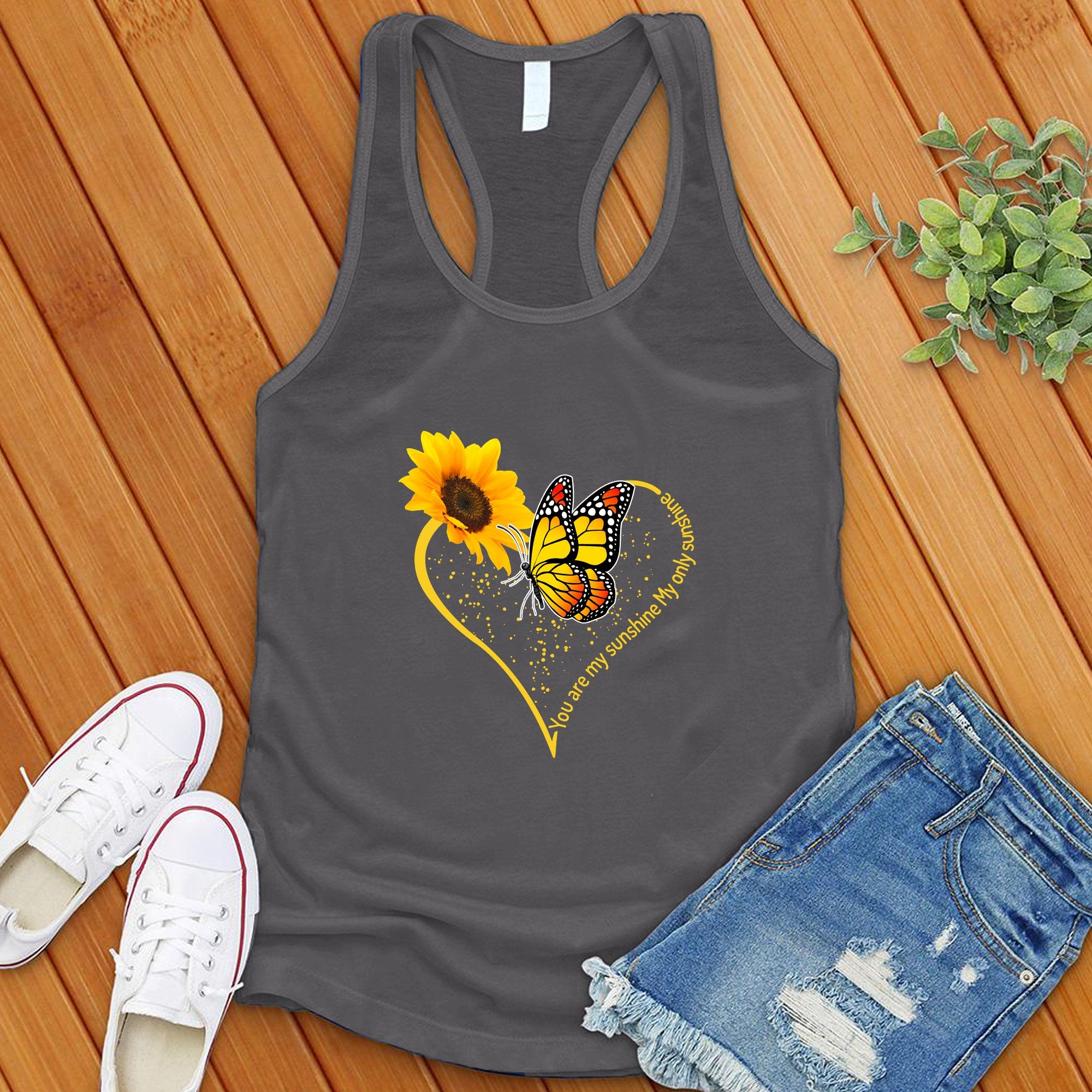 You Are My Sunshine Butterfly Heart Women's Tank Top - Love Tees